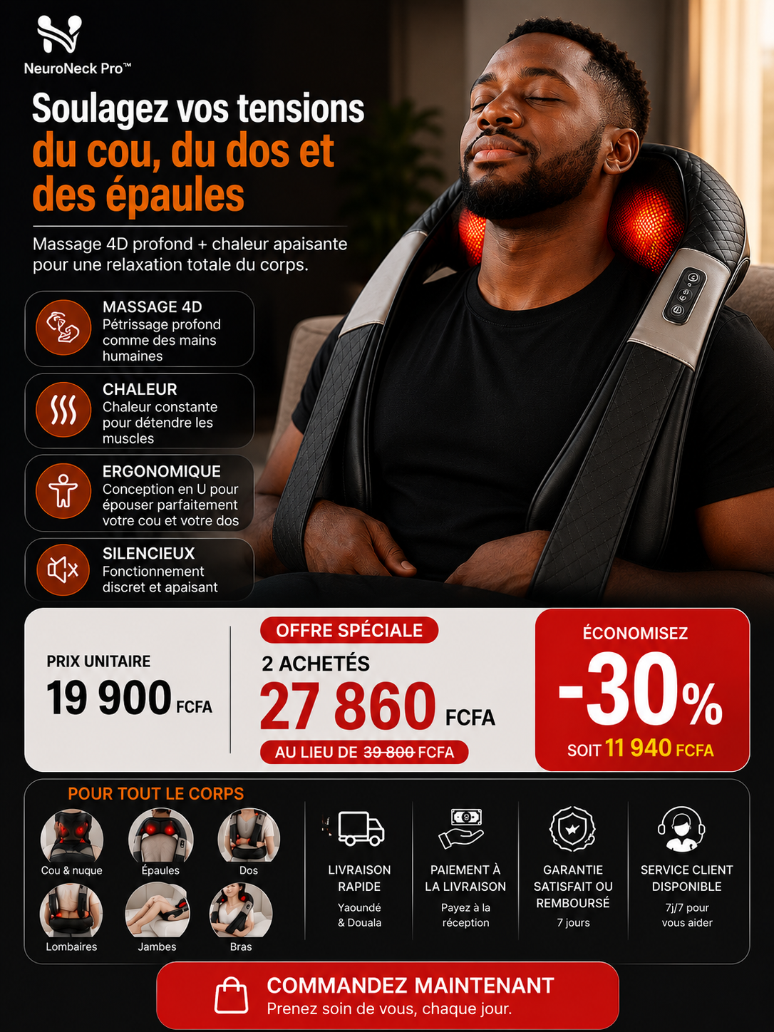 Soulagez vos tensions du cou, du dos et des épaules en quelques minutes.